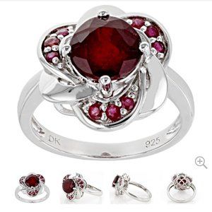2.41ctw Mahaleo® Ruby, Rhodium Over Sterling Silver Ring - Size 7